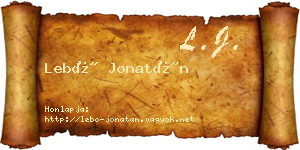 Lebó Jonatán névjegykártya